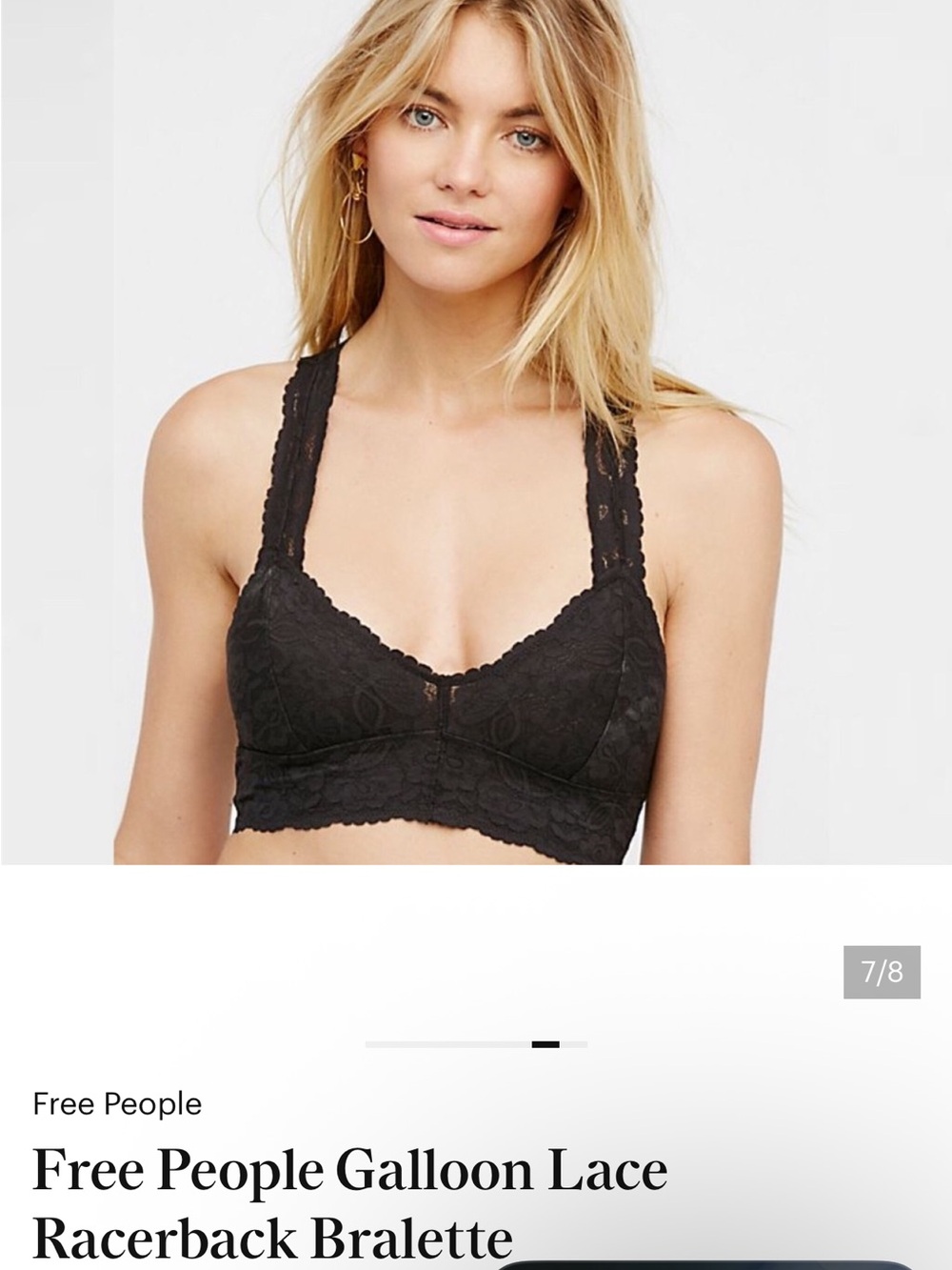 Free People Galoon Lace Bralette - Black